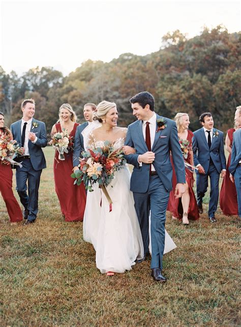 blue suit burgundy tie wedding.